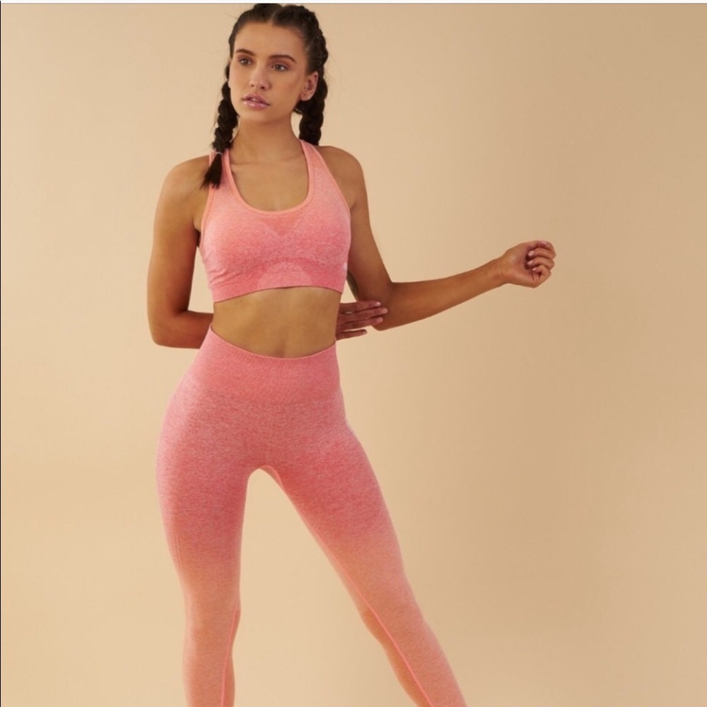 Brand New Gymshark Peach Ombré Seamless Leggings